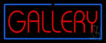 Red Gallery Blue Border Neon Sign