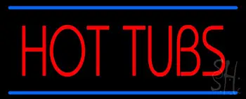Red Hot Tubs Blue Lines Neon Sign
