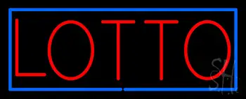 Red Lotto Blue Border Neon Sign