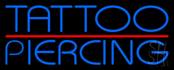Blue Tattoo Piercing Red Line Neon Sign
