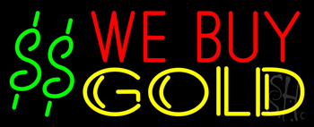 We Buy Gold Dollar Logo Neon Sign