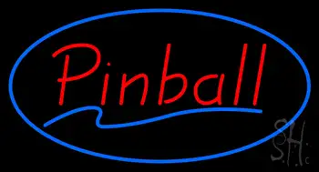 Pinball Blue Oval Neon Sign