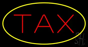 Oval Tax Yellow Border Neon Sign