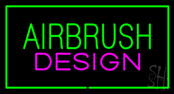Green Airbrush Design Pink Green Border Neon Sign