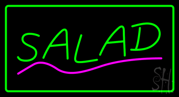 Green Salad With Green Border Animated Neon Sign