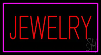 Jewelry Rectangle Purple Neon Sign