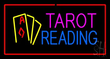 Tarot Reading Red Rectangle Neon Sign