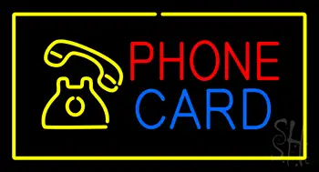 Phone Card With Yellow Border Neon Sign