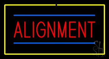 Alignment Yellow Rectangle Neon Sign