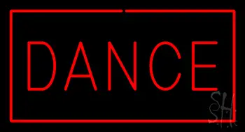 Red Dance With Red Border Neon Sign