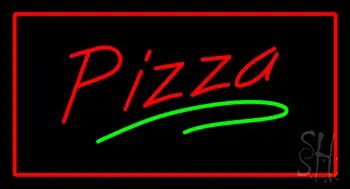 Pizza Red Border Neon Sign
