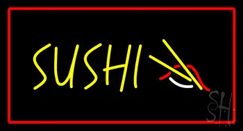 Sushi Rectangle Red Neon Sign