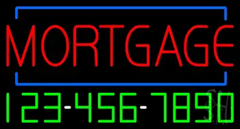 Red Mortgage With Phone Number Neon Sign