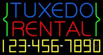 Tuxedo Rental With Phone Number Neon Sign