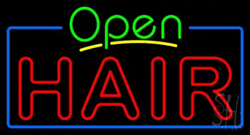 Open Double Stroke Hair Neon Sign