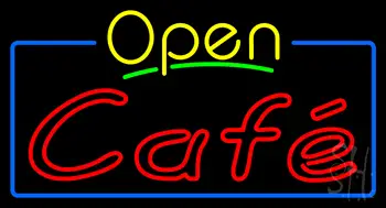 Yellow Open Cafe Neon Sign