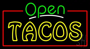 Open Double Stroke Tacos Neon Sign
