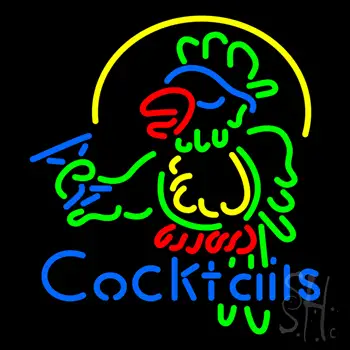 Cocktails Parrot Beer Neon Sign