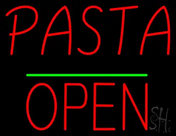 Pasta Block Open Green Line Neon Sign