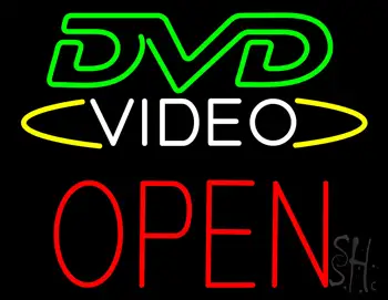 Dvd Video Block Open Neon Sign