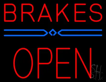 Red Brakes Open Block Neon Sign