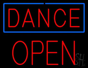 Red Dance Block Open Neon Sign