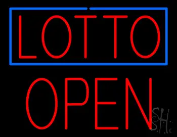 Lotto Block Open Neon Sign