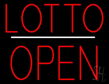 Lotto Block Open White Line Neon Sign