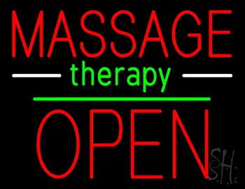 Oval Massage Therapy Open Neon Sign