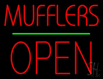 Mufflers Open Block Green Line Neon Sign