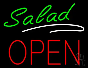 Slant Salad Block Open Neon Sign