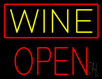 Wine Block Open Neon Sign
