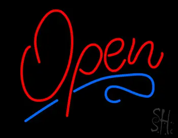 Open W Script Line Neon Sign
