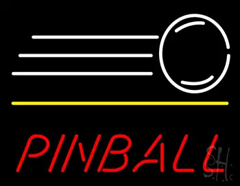 Red Pinball With Logo Neon Sign