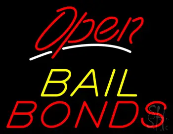 Red Open Bail Bonds Neon Sign