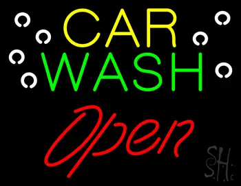Car Wash Open Neon Sign