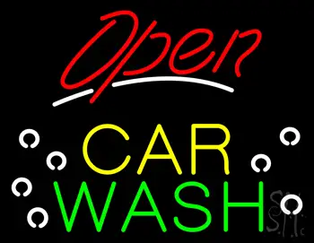 Open Car Wash Neon Sign