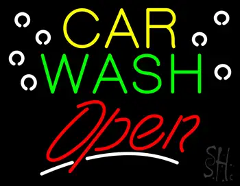 Car Wash Block Open Neon Sign