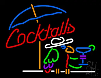 Cocktails Parrot Neon Sign