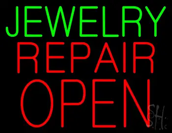 Jewelry Repair Block Open Neon Sign
