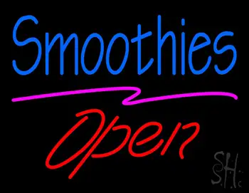 Blue Smoothies Red Open Neon Sign