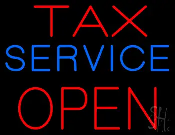 Tax Service Open Neon Sign