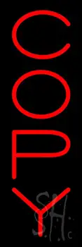Vertical Red Copy Neon Sign