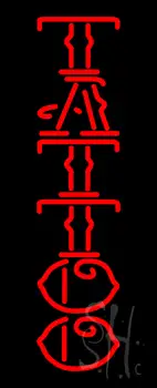 Vertical Red Tattoo Neon Sign