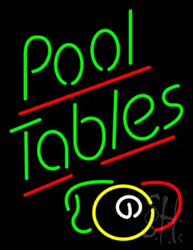 Pool Tables With Ball Neon Sign