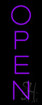 Purple Open Vertical Neon Sign