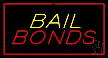 Bail Bonds Red Border Animated Neon Sign