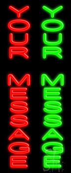 Custom Vertical Red And Green Neon Sign