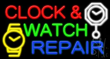 Clock And Watch Repair Neon Sign