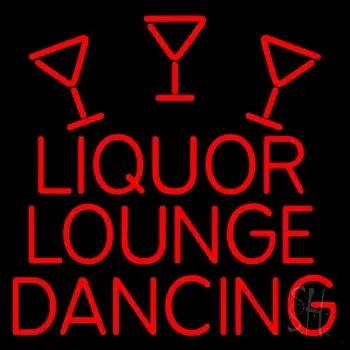 Bar Liquor Lounge Dancing With Wine Glasses Neon Sign